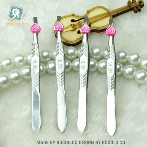 New Fashion Cosmetics for Women Stainless Steel Slanted Hair Removal Clip Eyebrow Tweezers Makeup Tool Metal Design Makeup Tool