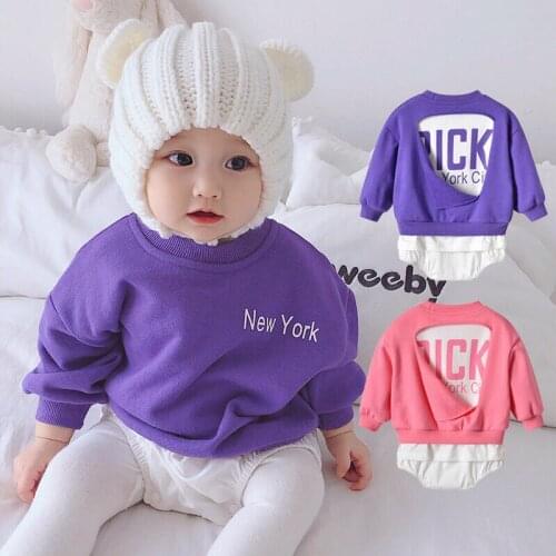 0-3 years old baby outdoor loose fit triangle sweater rompres baby streetwear jumpsuit
