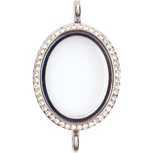 1pc Good Quality Oval Glass Locket Magnetic Open Pendant for Necklace