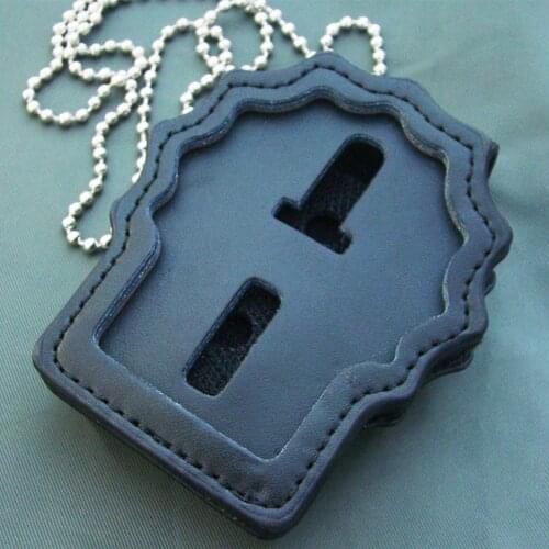 US U.S OFFICER STYLE Police Badge Holder Hanger Combo Chain Clip/Neck Leather Badge Fashion