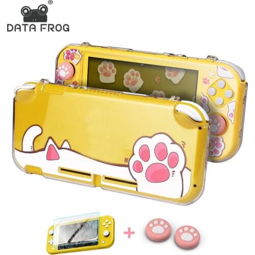 DATA FROG Cat Paw Transparent Protection Shell Cover For Nintendo Switch Lite Console Hard Protective Case For NS Switch Lite