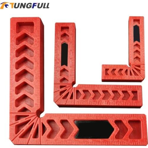 90 degree right angle clamp L-square holder ruler clip clamp Woodworking Carpenter Tool Household Positioning Ruler