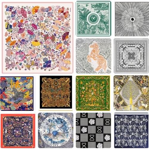 Luxury Designer Silk Shawl Scarf Silk Scarf 90*90cm Square Manual Twill Scarf Designer Brand Twill Silk Scarf 90cm