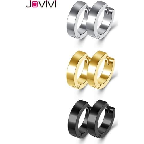 JOVIVI Stainless Steel 4mm Width Huggie Hoop Earrings 18G Round Loop Earring Fashion Unisex Ear Piercing Jewelry for Men Women