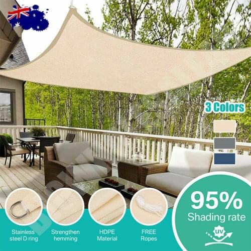Outdoor Awnings Sun Shelter Rectangle Anti-UV HDPE Sun Shade Sail Shade Net For Camping Hiking Garden Patio Pool Sunshade Net