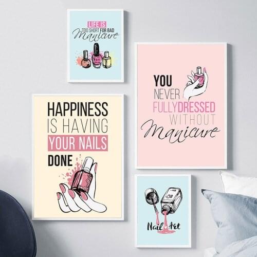 Modern Nail Polish Quotes Wall Art Canvas Painting Nordic Posters And Prints Art Salon Wall Pictures For Girl Bedroom YX208