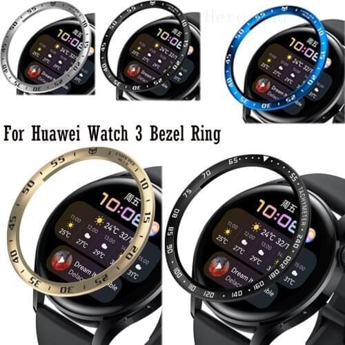 Steel Bezel Ring Metal Cover For Huawei Watch 3 Strap Adhesive Case Frame Protection SmartWatch For Huawei 3 Accessories new Hot