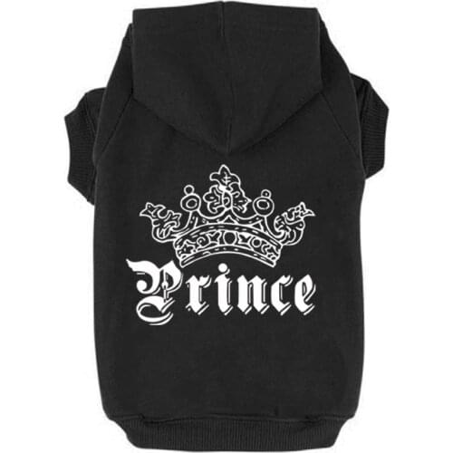White Prince Printed Pet Puppy Dog Clothes Hoodies Jumpers Tracksuits for Chihuahua Teacup Care to Large Dogs