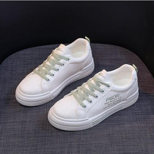 Spring Autumn Casual Imitation Leather Flat Shoes Lace-up Low Top 2021 Women Shoes Womens Sneakers Casual Shoes Tenis Feminino