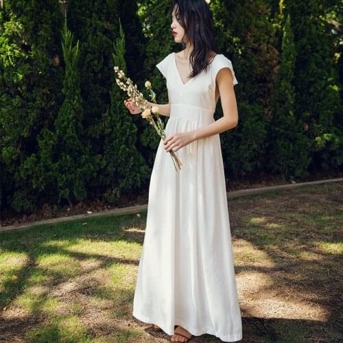 Fashion elegant women high quality backless formal dress new arrival casual sexy party summer beach hollow out a-line dress