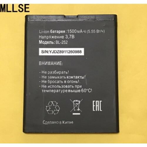 10PCS MLLSE BL-252 1500mAh Battery for Tele2 Mini MTC Smart Start2 Phone