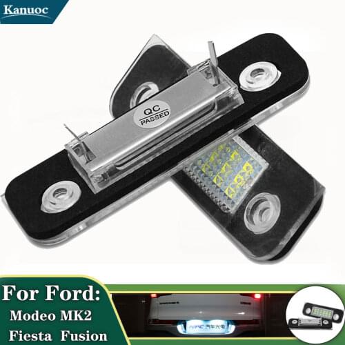 2Pcs 24 LED Bulb License Number Plate Lights Rear Truck Tail Lights For Ford Fusion Modeo MK2 Ford Fiesta