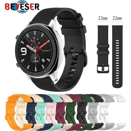 20mm/22mm Silicone band For Amazfit GTS/2/2e/GTS2 Mini/GTR 42mm/47mm/GTR2/2e/stratos 2/3 Sport Watch Bracelet Amazfit bip strap