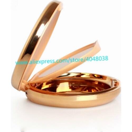 20pcs/lot 58mm Double-layer Cosmetic Blusher Compacts with Mirror, DIY Plastic Round Gold High Class Eyeshadow Powder Case
