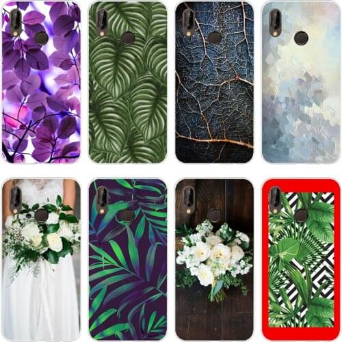 36H green leaves Soft Silicone Tpu Cover Case for huawei Nova 3 3i p smart
