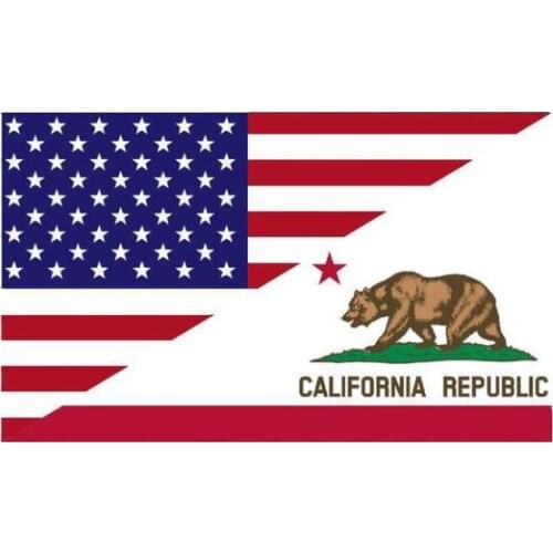 90 x 150cm half California half America Flag with 2grommet custom gift banner flag