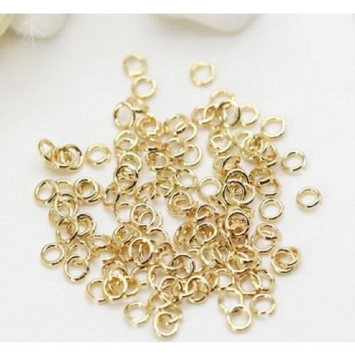 Diy Jewelry Accessories Color-preserving 14K Gold Copper Ring Handmade Materials Open Ring Necklace Bracelet 500P A Pack