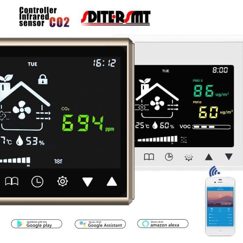 Air Quality Analyzer RS485 WIFI Regulator Gas CO2 Control for Ventilation System Accessories TEMP&Humidity Monitor Detector