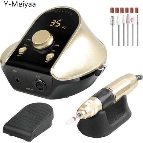 Elegant Gold Professional 35000RPM 45W Electric Nail Drill Machine Manicure Machine Nail File Pedicure Equipment With Cutter 20