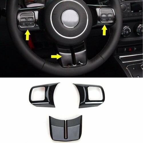 Car Black Steering Wheel Trim Cover Fit for Jeep Wrangler Comp Patriot Grand Cherokee