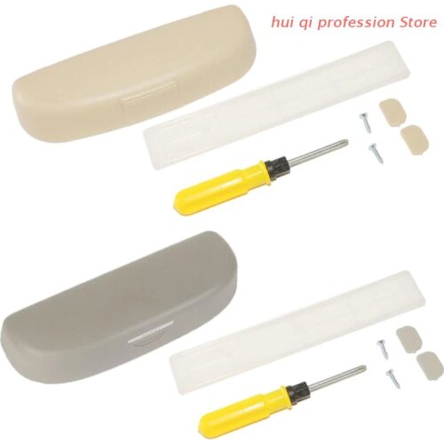 Vehicle Mounted Glasses Holder Sun Visor Glasses Box Clip on Doors Seat Backs Car Glass Coins Key Tissue Gray Beige Case Storage