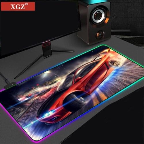 XGZ car neon light gaming computer mouse pad led backlight keyboard mouse pad RGB big mouse pad big mouse pad playing table mat