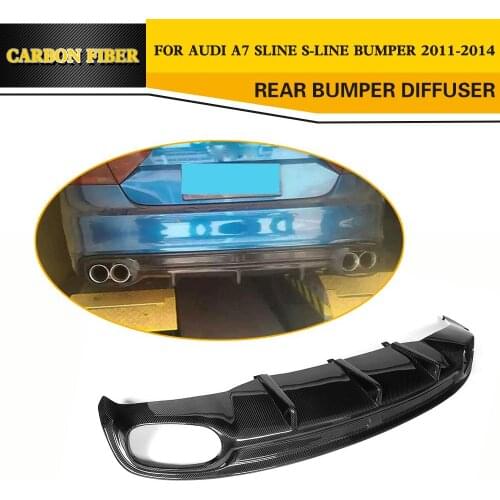 Car Styling Carbon Fiber Rear Bumper Lip diffuser For Audi A7 S7 & sline bumper 2013-2014