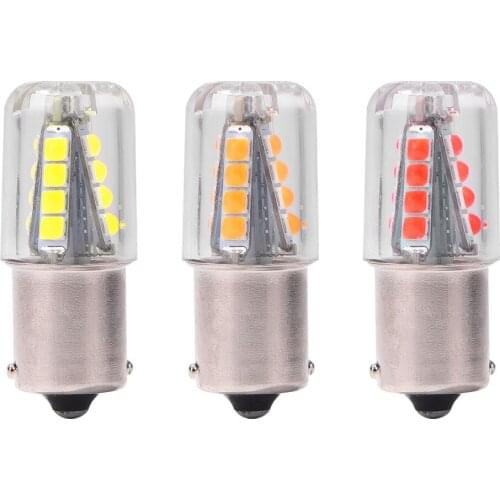 Car LED Brake Signal Light 1156/BA15S 3W 12-24V LED Bulb Automobiles Filament Brake Reverse Lamp Warm White Red Yellow