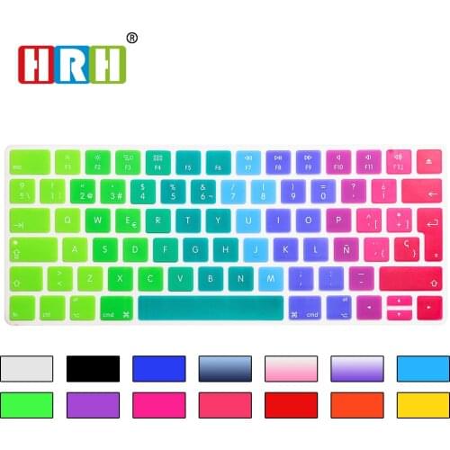 HRH ESP Spanish Rainbow Keyboard Cover Silicone Skin For Apple Magic Wireless Bluetooth Keyboard MLA22LL/A (A1644,2015 Released)