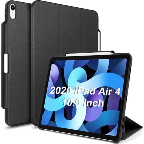 WOWCASE for iPad 10.9 inch Case with Pencil Holder Cloth Texture Leather Smart Cover for iPad Air 4 Tablet Cases