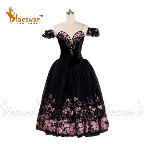 Flower Festival Black Romantic tutu Dress B450 Adult nutcracker custom made stage costumes Girls Professional Long Ballet Dress