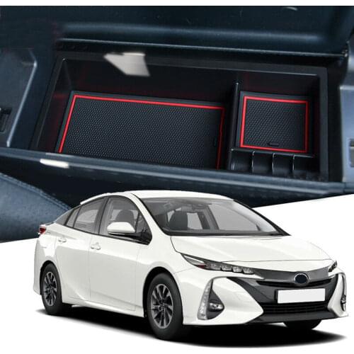 Black Interior Armrest Storage Box Holder for Toyota Prius Prime / PHV 2017-2018