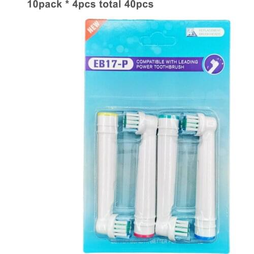 40pcs VIP Tu for Oral B Electric Toothbrush Replacement Brush Heads, Sensitive brush heads Extra soft bristles D25 D30 D32