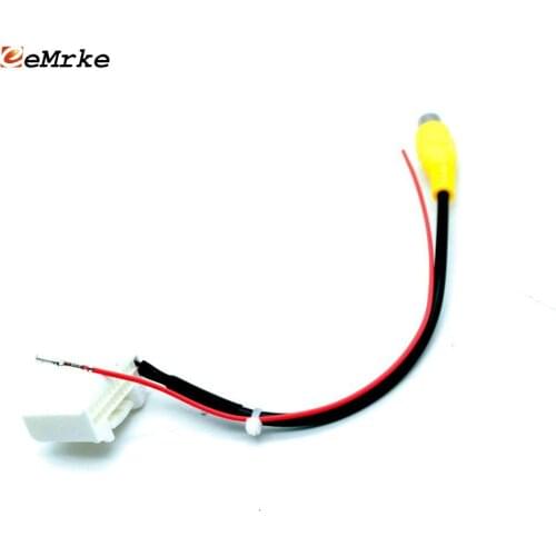 EEMRKE 24 Pin Car Camera Adapter Connector Wire for Toyota RAV4 Highlander Corolla Mark X Original Screen Video Input RCA Cable