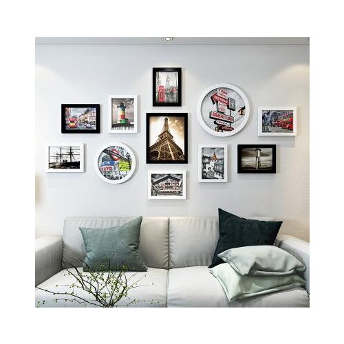 Background wall living room photo wall decoration. Framed wall photo wall.028