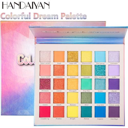 HANDAIYAN Bright Colorful Eyeshadow Palette Makeup 30 Color Pearlescent Matte Eye Shadow Powder Pallete Glitter Shine Cosmetics