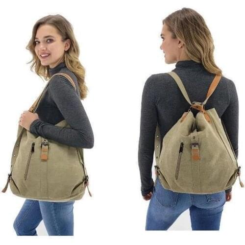 Canvas Women Shoulder Bags High Quality Multifunction Women Back Pack For Students School Travel Bags Large Capacity