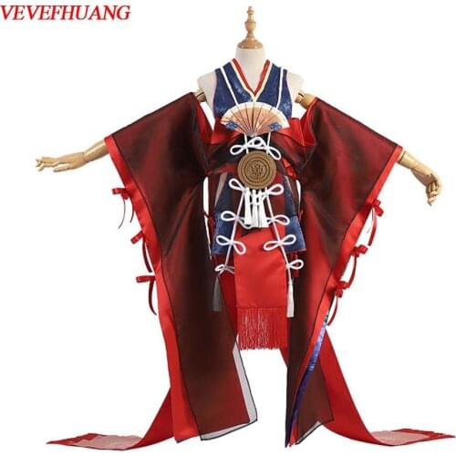 VEVEFHUANG Game! Onmyoji Tamamo no Mae New Character Skin Gorgeous Kimono Dress Uniform Cosplay Costume Full Set For Unisex