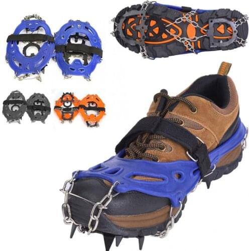 Quality Outdoor Climbing Antiskid Crampons Winter Walk 14 Teeth Ice Fishing Snowshoes Manganese Steel Slip Shoe Covers