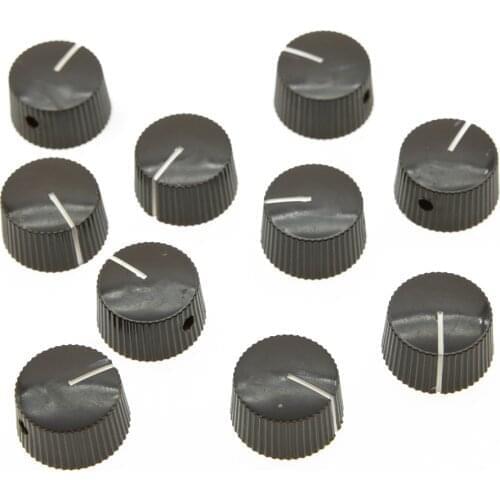 KAISH 10pcs Brown Vintage Style Barrel Guitar AMP Knob Amplifier Knobs