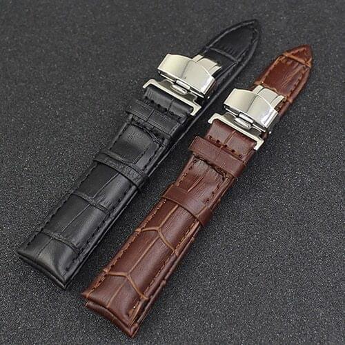 Unisex Fashion Faux Leather Universal Watch Strap Band Folding Clasps Wristband