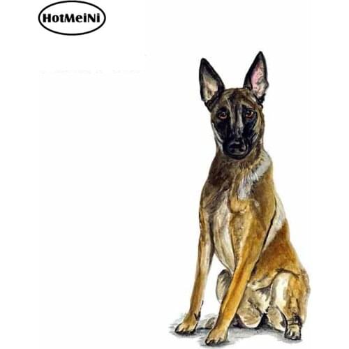 HotMeiNi 13cm x 6.3cm Car Stickers for Belgian Shepherd Malinois Police Rescue Guard Dog Graphics Funny Bumper Wall Decals