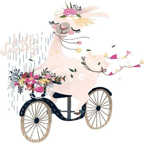 Animal Patches Iron on Transfer Patches for Clothing Cute Alpaca Badges Heat Transfers Stickers on Clothes for T-shirt Appliques