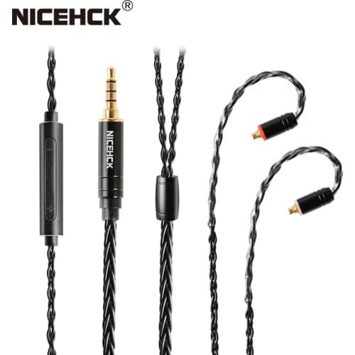 NICEHCK BlackWheat With Mic 8 Core Silver Plated Copper Cable MMCX/NX7/QDC/0.78 2Pin for DB3 C10 CA4 C12 ZSN ZST AS10 EDX DB3