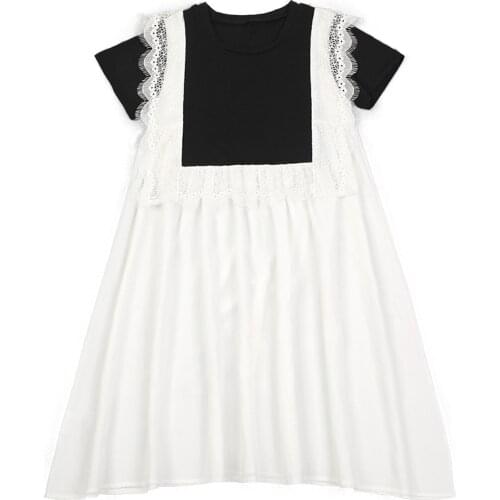 Girls Dress Teen Denim Dress 2021 New Kids Summer Dress Thin Soft Ruffles Kids Clothes Casual Puff Sleeve Cotton,#6225