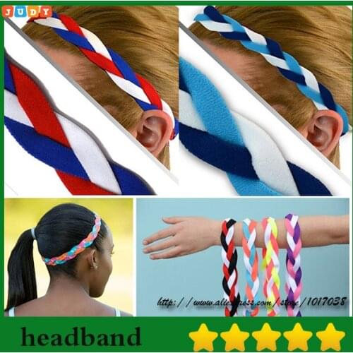NEW! Braided mini Hair Bands Head Style stretch Headband Non Slip Sports softball headbands Free DHL
