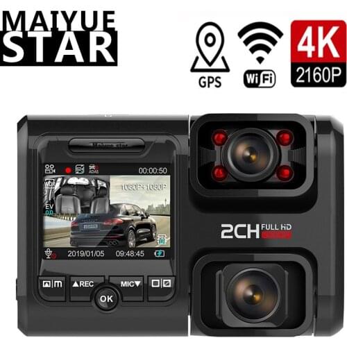 New upgrade 360 degree panorama 4K 2160P WIFI GPS Dual lens car DVR Sony IMX323 sensor HD night vision camera recorder