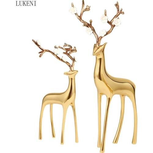 SIKA DEER DECORATION HOME TV CABINET DECORATION LIVING ROOM WINE CABINET ENTRANCE LIGHT LUXURY LUCKY NEW HOME GIFT