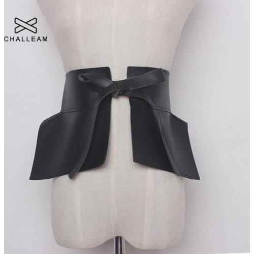 Women Peplum Belt Female Skirt Leather Waist Belts Fashion Ladies PU Black Bow Wide Harness Dresses Designer Waistband 314