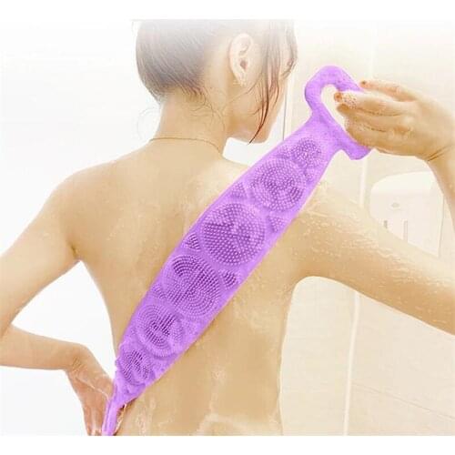 Silicone Bath Brushes Towels Rubbing Back Mud Peeling Body Massage Shower Brush Skin Cleaning Soft Double-sided Scrubber Strap